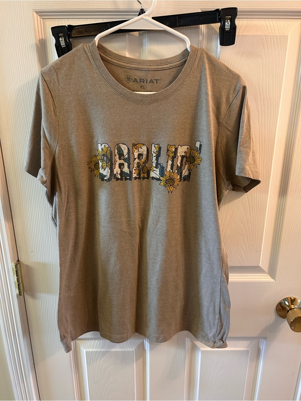 Ariat Taupe Tee with Sunflower Logo